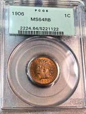 1906 Indian Cent PCGS MS64RB OGH Looks 65+ Wow CHRC picture