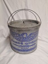 Vintage Fenwick Woodstream Fishing Galvanized Metal Minnow Bucket Floating Bait picture