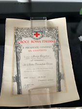 Regno Italy, Vittorio Emanuele III Diploma Crocerossa Italian 1942 picture