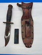 Vintage Camillus NY US Military Survival Pilot Knife With Sheath  And Stone 1967 picture