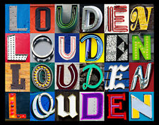 LOUDEN Name Poster featuring photos of actual sign letters picture