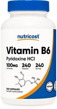 Nutricost Vitamin B6 as Pyridoxine HCl, 100 mg, 240 Caps picture