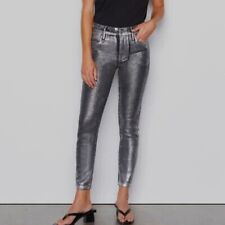 FRAME Le High Skinny Crop in Chrome Noir Size 28 picture