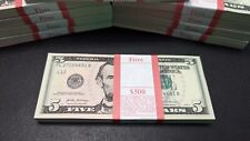 (100) FIVE DOLLAR BILLS  $5 UNCIRCULATED SEQUENTIAL BEP Strap 2017 - Must SEE  picture