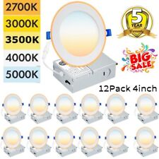 12 Pack 4 Inch 5CCT Ultra-Thin LED Recessed Ceiling Light with Junction Box picture