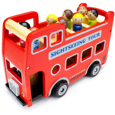 Wooden Wheels Red Double-Decker Tour Bus with Tourists by Imagination Generation picture