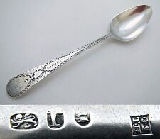 Beautiful George III 1792 Antique Sterling Silver Bright-Cut Georgian Tea Spoon picture