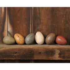 New Spring Country Rustic SET 6 AGED PRIMITIVE EASTER EGGS Basket Filler picture