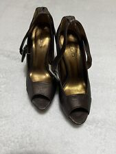 Vintage Aldo High Heels Ankle Strap Leather Pumps Brown Women’s Size 37 US 7 New picture