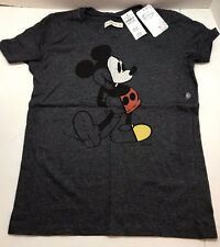 Disney Mickey Mouse Women's Regular Fit T-Shirt Heather Gray XS-M Vintage Tee picture