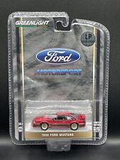 GREENLIGHT 1988 Ford Mustang Motorsport SLN Scarlet Red w/ Gold 1:64 Diecast NEW picture
