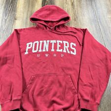 Vintage Stevens Point Sweatshirt Mens M Red Hoodie UWSP Pointers Team Sweater picture