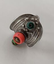 Nice Antique Tibetan silver Coral Turquoise Hair ornament Tribal Jewelry picture