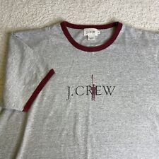 Vintage J Crew Ringer T-Shirt Mens Medium Oversized Gray Red 90's Y2K Oarsman picture