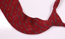 Gucci Vintage 80's 90's Red Horsebit Logo Design Silk Necktie Tie picture