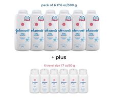 Johnson's Baby Powder Original TALC 17.6 oz + 6 Travel Size (Pack of 6+6) picture