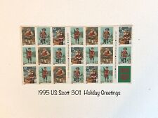 1995 Scott  3011 - 32 cent booklet Holiday Greetings Stamps 20 Self Adhesive picture