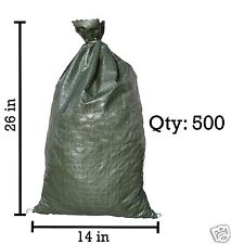 Sandbaggy 500 Green Empty Sandbags For Sale 14x26 Sandbag Sand Bags Bag Poly picture