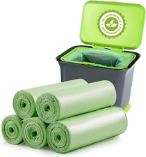 Biodegradable Trash Bags 120 Counts, 5L Small Bin Liner Recycle 1.2 Gallon Garb. picture