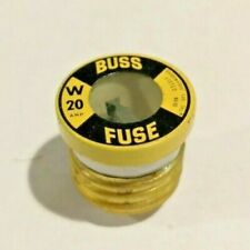 5-PK W-20 20A FAST ACTING Plug Fuse BUSS Bussmann Fuses 125Vac NEW W-20 picture