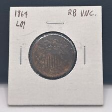 1864 LM Uncirculated 2 Cent Piece. RB Uncirculated. In Paper Coin Holder. picture