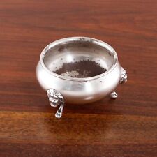 POOLE STERLING SILVER FOOTED SALT CELLAR LION'S HEADS, PAW FEET NO MONOGRAM picture