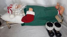 Vintage Deluxe 24 Inch Animated Sleeping Santa Snores Boots With Original Box picture