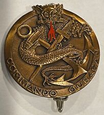 AUTHORIZED 1970s RESTRIKE 1950s OURAGAN FRANCE MARINE COMMANDO BADGE INDOCHINA picture