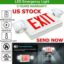 LED Double Head Lamp Universal Exit Sign Combo Unit with NiCad Battery picture