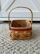 Longaberger Tree Trimming Let It Snow Basket With Protector Swing Handle 2000 picture
