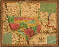 1835 Texas, Indian Territory & Mexican States Map Wall Map - 20x24 picture
