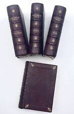 1875 ANTIQUE LEATHER PRAYERBOOK SET Paroissien Romain Bible Roman Parishioner picture