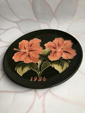 Stunning 1986 Moorcroft 'Hibiscus'Green Plate /Dish England Collectable 22cm picture