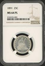 1891 Seated Liberty Quarter (NGC MS 64 PL) picture