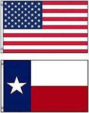 2x3 USA Flag American Flag Texas State Flag 2 Flags Premium Set FAST USA SHIP picture