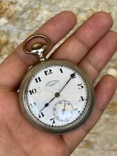 TRAMWAY Pocket watch by Moeris c1910 Antique Rare Model 45MM white DIAL WORKING picture