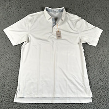 Peter Millar Summer Comfort Shirt Men's Large Solid White Performance Golf Polo picture