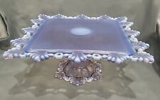 VINTAGE WESTMORELAND LILAC OPALESCENT RING & PETALS  SQUARE CAKE STAND RARE  picture