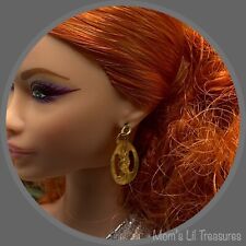 11-12” Fashion Jewelry • Gold Dangle Doll Earrings for Barbie 1:6 picture