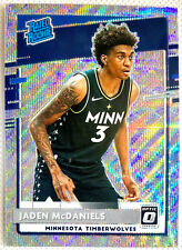 2020-21 Donruss Optic Jaden McDaniels Rated Rookie Silver Wave Prizm Card RC picture