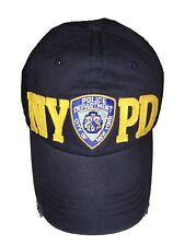 NYPD Baseball Hat New York Police Department Big Gold Distressed Navy Blue NWT picture