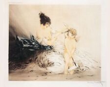 Fashion Lady with Blinded Cupid by Louis Icart art painting print picture