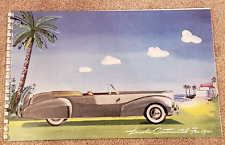 1941 Lincoln Continental Cabriolet Spiral Bound Car Sales Brochure picture