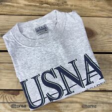 VTG US Naval Academy T-Shirt Men’s Size Large Gray Made In USA picture