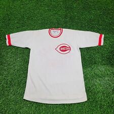 Vintage 90s MLB Cincinnati-Reds Ringer Shirt S 18x27 Single-Stitch White Red USA picture
