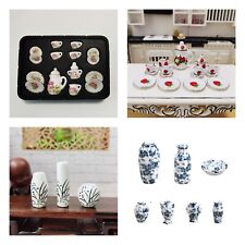 (Lot 4) 1:12 scale dollhouse miniature accessories Porcelain Tea set vases set picture