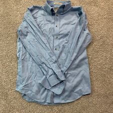 LL Bean Mens Short Sleeve Button Up Shirt S Wrinkle Resistant Blue Shirt picture