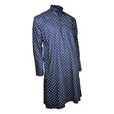 Hijaz Navy Blue Cotton Men's Indian Knee Length Pattern Kurta with Pockets-S picture