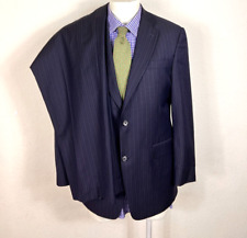 Hart Schaffner Marx Gold Trumpeter Suit Navy Striped Jacket 38R Pants 32X28 picture