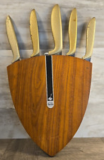 Vintage Gerber Legendary Blades set of 5 Kitchen Knives with Wood Holder picture